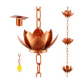 Oak Leaf Rain Chain with Adapter, 8.5ft | Adjustable Lotus Rain Catcher Chain for Gutters Outside Downspout, for Divert