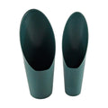 Home-X Set of 2 Soil Scoops - Mini Hand Scoops for Transplanting, Weeding, and Potting - Small Garden Scoop, Potting Scoopers, Bonsai Tool - Set of 2 Different Sizes 6½" x 2½" and 6¼" x 1¾" - Green