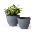 LA JOLIE MUSE Planter Pots, Indoor Outdoor Flower Pot, 8.6+7.5 Inch 2 Pack | Decorative Planter Pot with Drainage Holes
