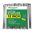 AMAGABELI GARDEN & HOME 100 Pack Galvanized Landscape Staples 12 Inch 11 Gauge Garden Staples Garden Stakes Plant Cover