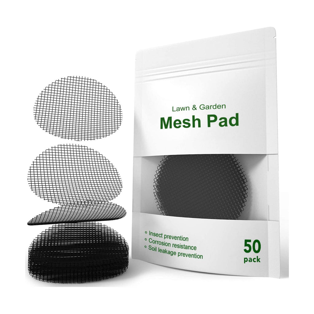 LE TAUCI Plant Pot Drainage Hole Mesh Pads, 2-Inch, 50-Pack