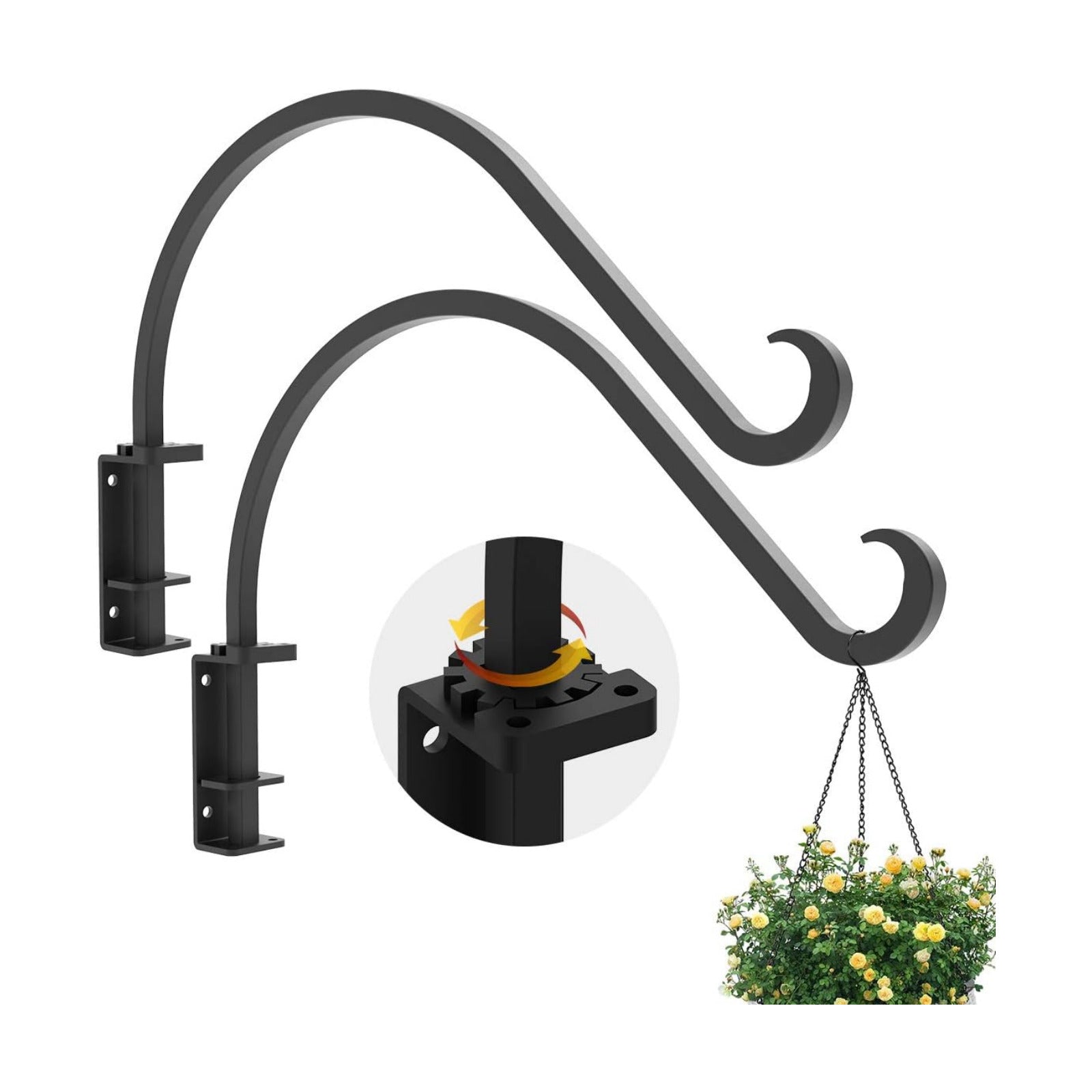 Swivel Plant Hanger for Hanging Plant, Plant Hanging Holder,Heavy Duty Black Iron Plant Hanger Brackets for Hanging