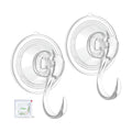 VIS'V Suction Wreath Hanger with Wipes, 22 Lb Capacity, Large, Clear, 6 Pcs