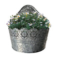 Lily's Home Indoor Outdoor Wall Mounted Planter with Floral Accents for Succulents, Cacti, Herbs, Faux Plants
