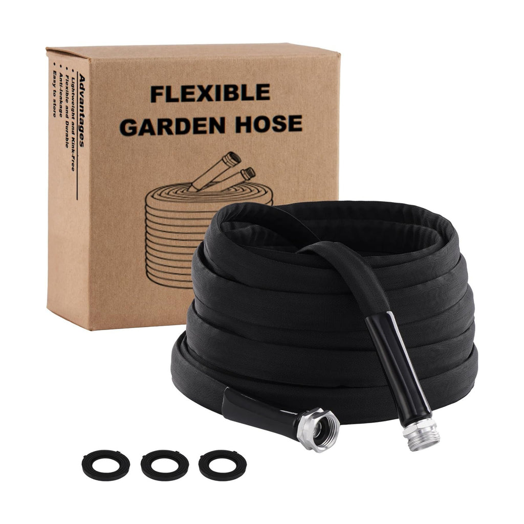 Garden Hose 100ft Non-Expandable,Lightweight,Premium Flexible, Kink-Resistant Design, Extra Durable & Leakproof with