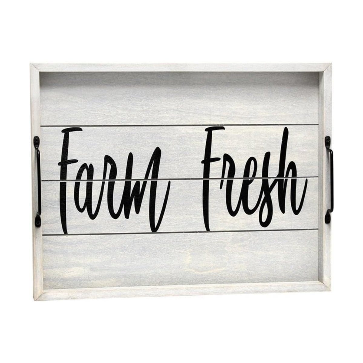 Elegant Designs HG2000-GFF Decorative Wood Serving Tray w/Handles, 15.50" x 12", Farm Fresh