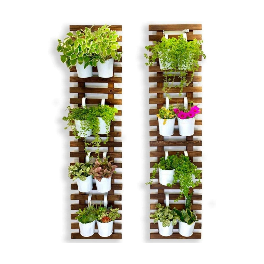 ShopLaLa Wooden Wall Planter (120cm, 2 Pack) Wooden Hanging Flower Plants | Large Outdoor Plants, Live Vertical Garden