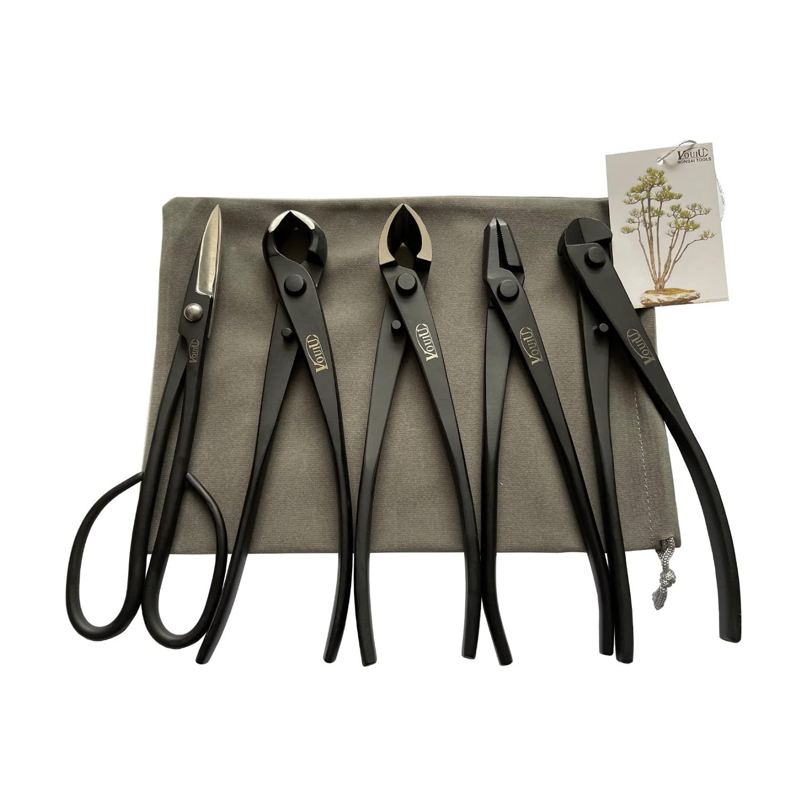 5-Piece Bonsai Tool Set,Knob Cutter,Concave Cutter,Wire Cutter,Jin Pliers,Bonsai Scissors