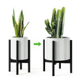 MUDEELA Adjustable Plant Stand, 8 to 12 inches, Bamboo Mid Century Modern , 15 inches in Height, Indoor Plant Stand, Fit 8 9 10 11 12 inch Pots, Pot & Plant Not Included, Black