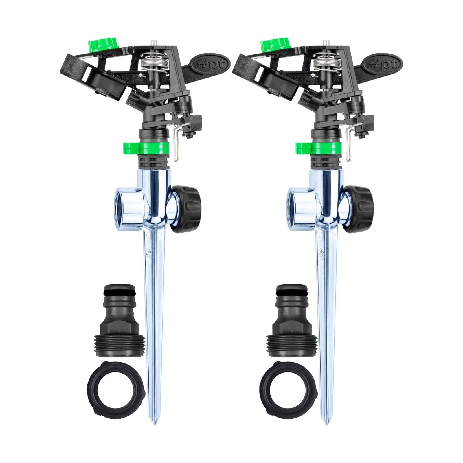 APT Sprinklers for Yard Lawn & Garden| 80 to 5800 Sq Ft Adjustable (2-Pack) | Pulsating impact Rotating Custom Pattern