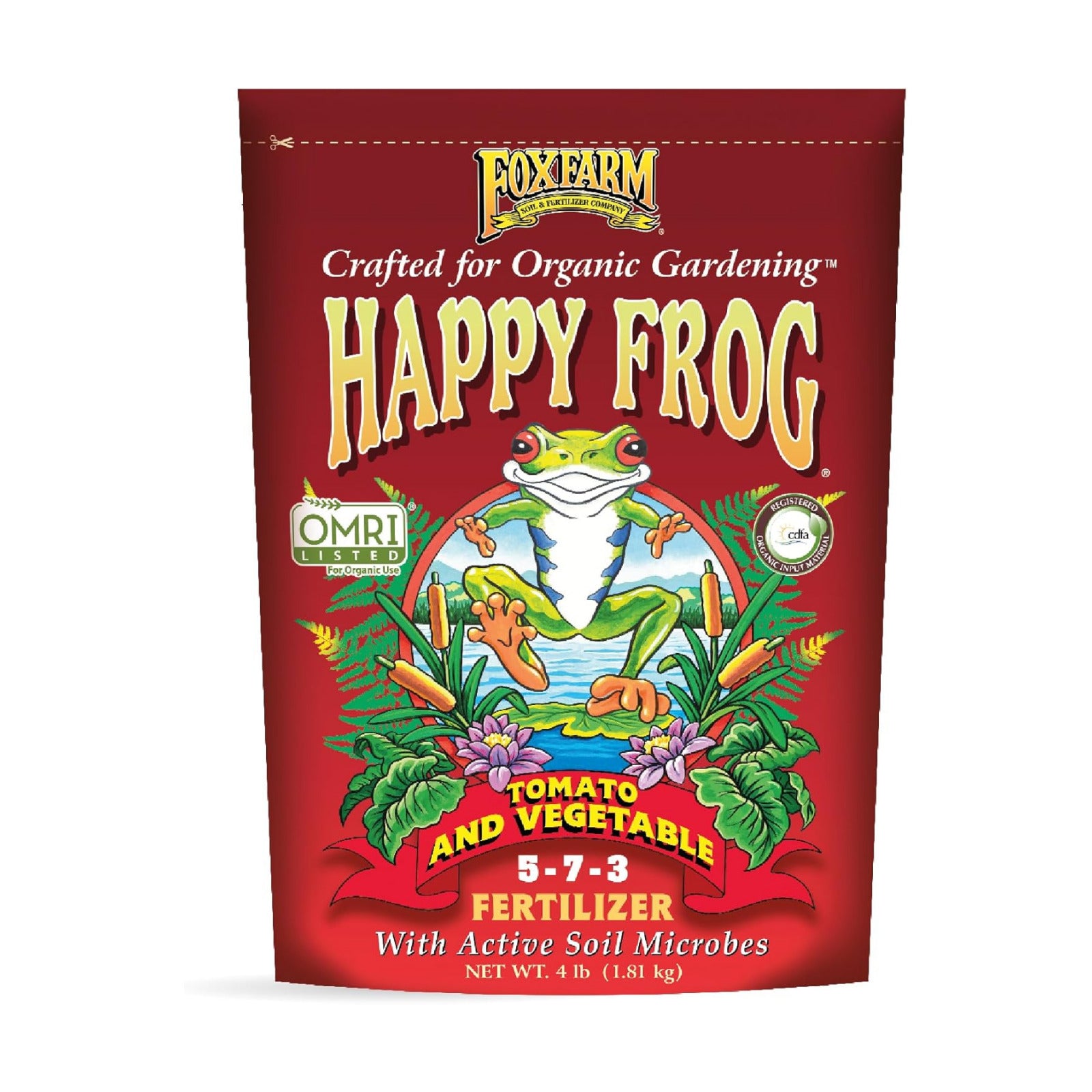 FoxFarm Happy Frog Tomato & Vegetable Fertilizer - Vegetable Fertilizer for Vigorous Feeders, 5-7-3 Blend with Calcium