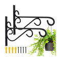 Hanging Plant Brackets, 2pcs 12 Inch Heavy Duty Wall Mount Bracket Strong Durable Rust-Resistant Plant Hanger Hook with