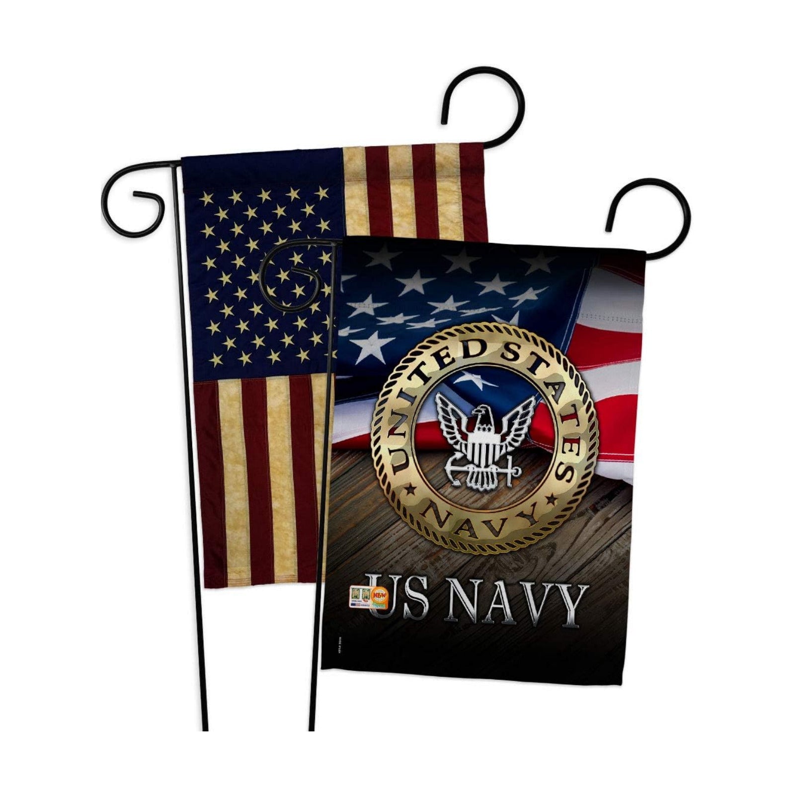 US Navy Garden Flag - Pack Armed Forces USN Seabee United State American Military Veteran Retire Official USA Vintage
