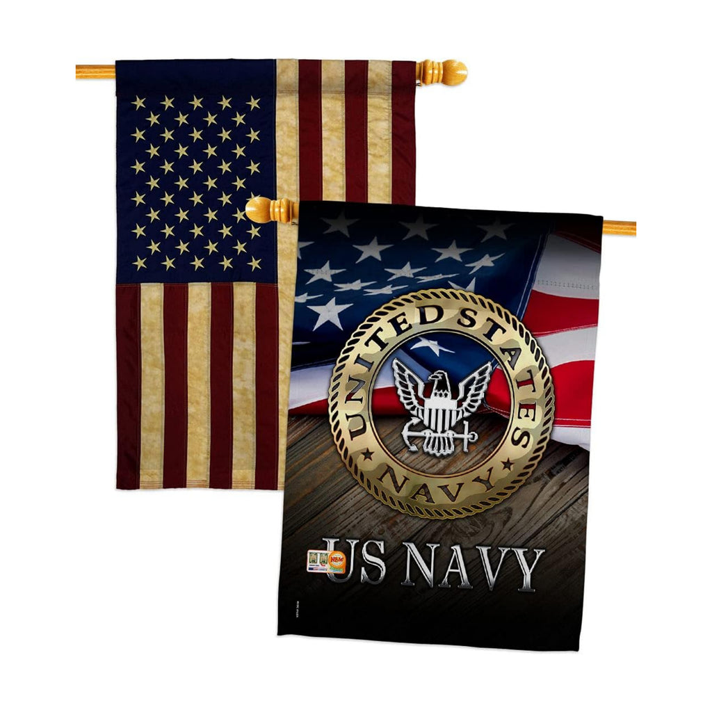 US Navy House Flag - Pack Armed Forces USN Seabee United State American Military Veteran Retire Official USA Vintage