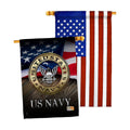 US Navy House Flag - Pack Armed Forces USN Seabee United State American Military Veteran Retire Official USA Applique