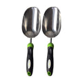 Garden Guru Super Strong Garden Scoop Trowel Shovel Transplanter - Stainless Steel - Rust Resistant - Ergonomic Grip - Perfect Hand Shovel for Gardening Transplanting and Digging (2 Pack)