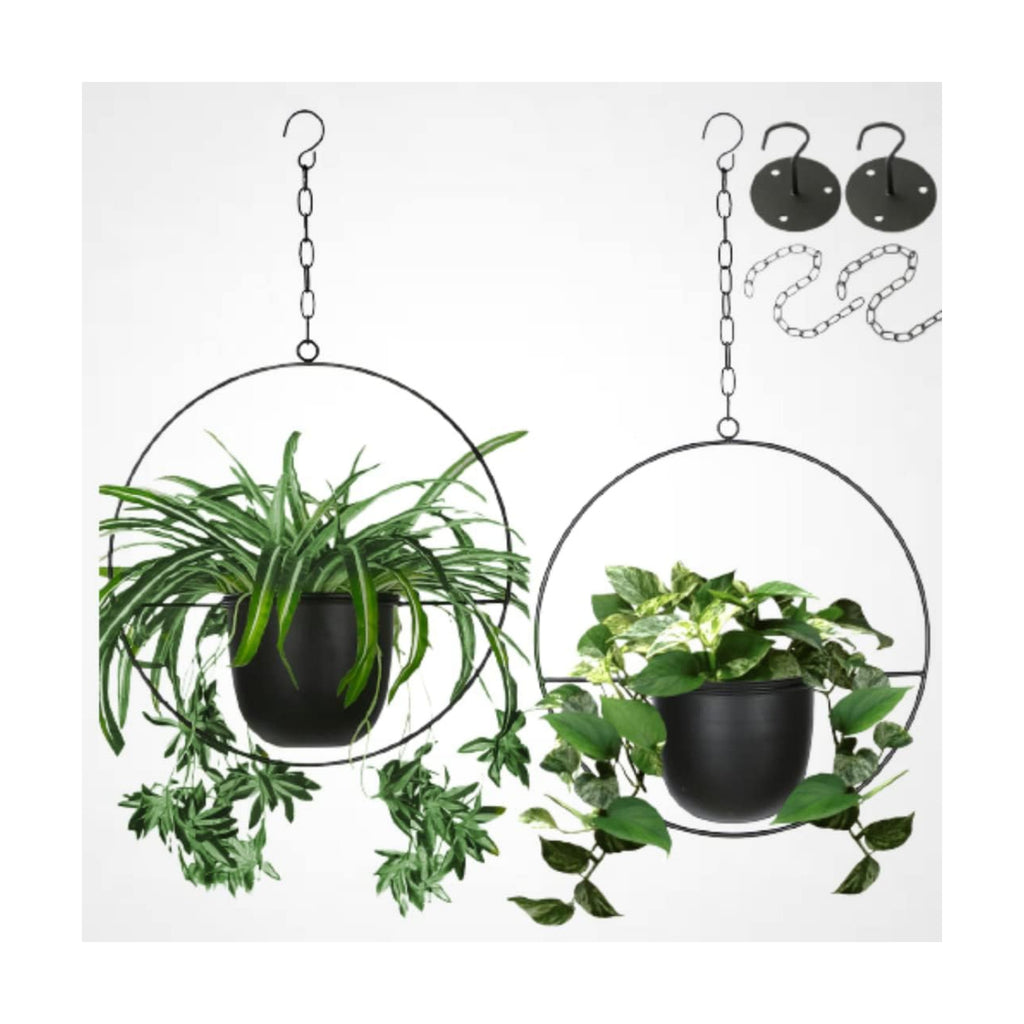 2 Pack Hanging Planter with 5.5" Pot, Metal Hanging Plant Holder | Hanging Planters for Indoor Plants, Hanging Pot