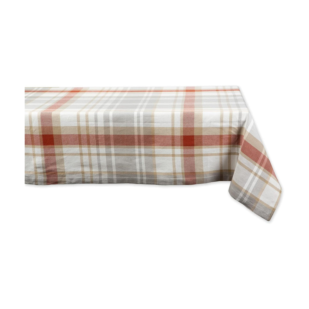DII Thankful Autumn Collection Fall Tabletop Decoration, Rectangle Tablecloth, 60x104, Cozy Picnic Plaid
