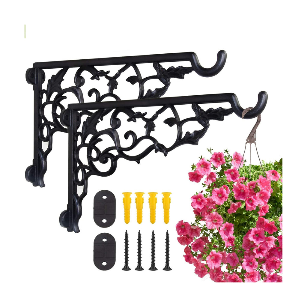 2 Pack Heavy Duty Plant Hanger Bracket, 13" Aluminum Wall Mount Hook | 120 LB Capacity, Rust Proof Hanging Plant