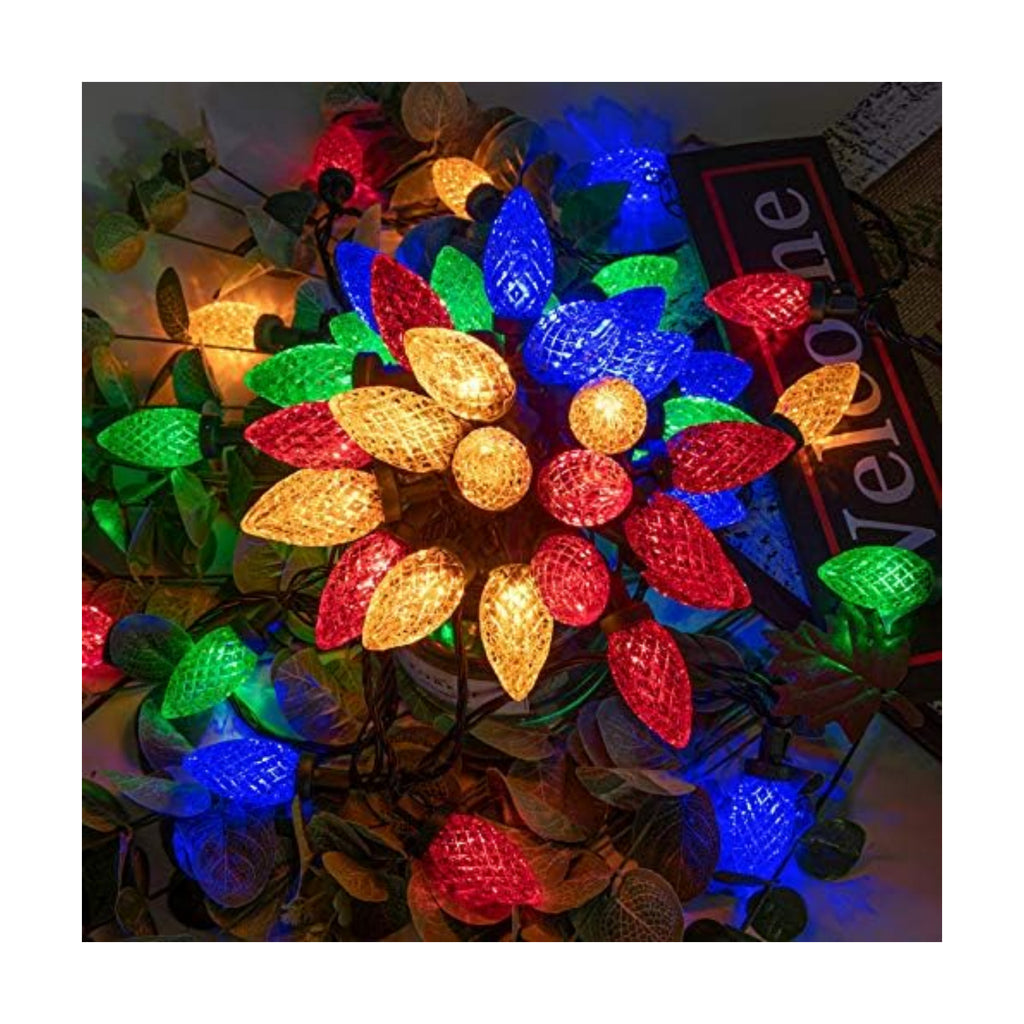 AWQ 50LED 49FT C9 Christmas String Lights Plug in Fairy Twinkle Multicolor