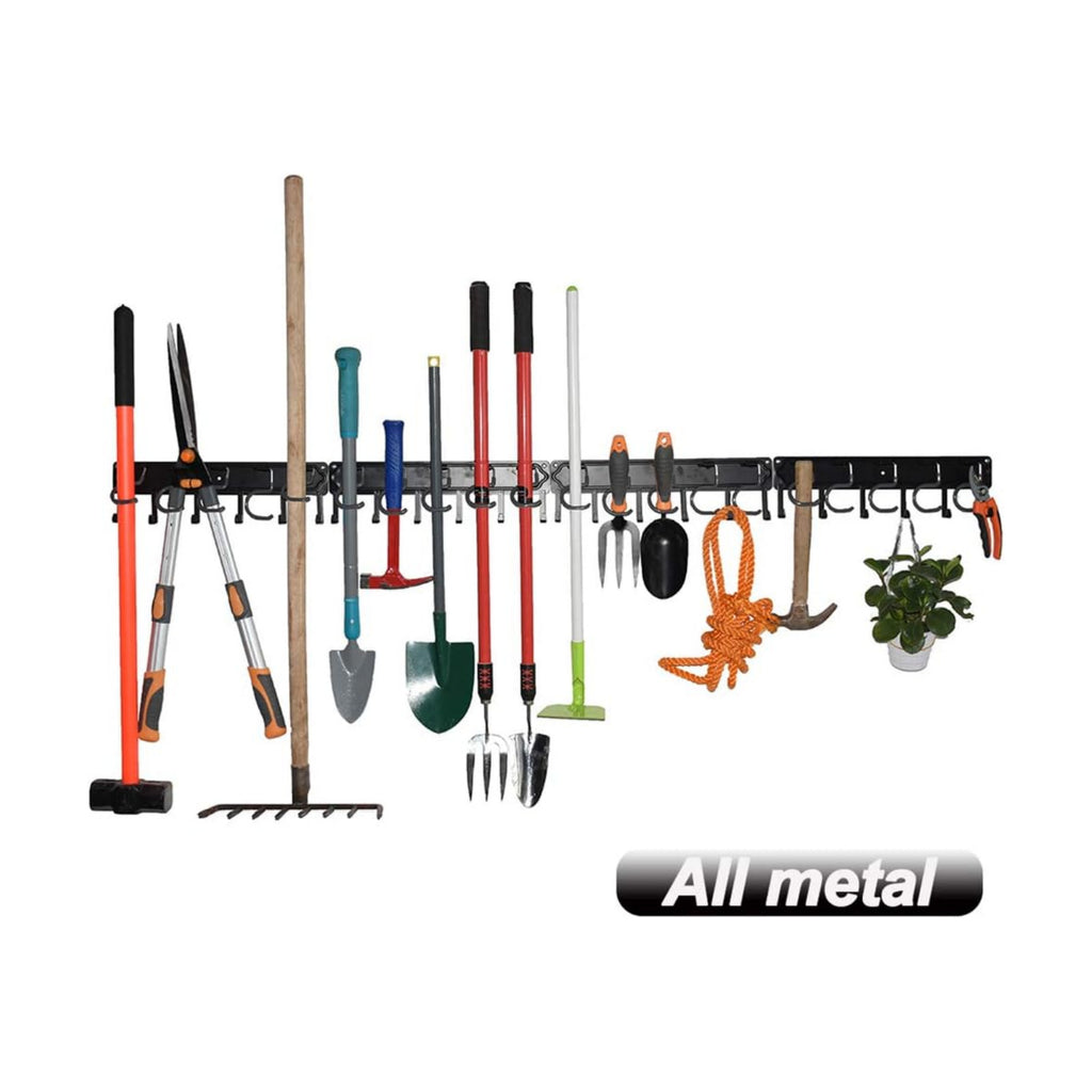 YueTong 68" All Metal Garden Tool Organizer,Adjustable Garage Wall Organizers and Storage,Heavy Duty Wall Mount Holder