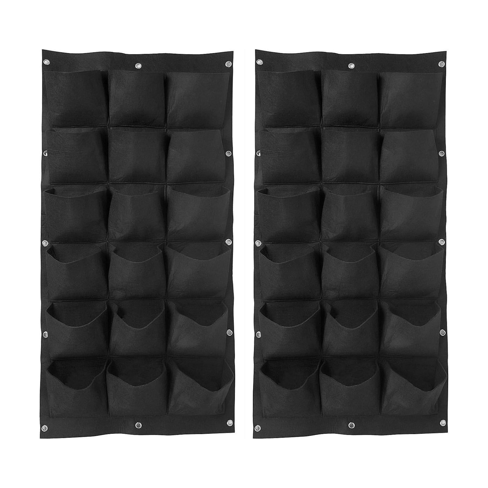 ZOENHOU 2 Pack Total 36 Roomy Pockets Vertical Garden Planter, Wall-Hanging Flower Pot Bags, Felt Wall Mount Balcony