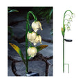 VCUTEKA Outdoor Solar Garden Light, Lily of the Valley Glass Flower Decor | Warm White Solar Stake Light, IP44