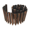 WORTH Wooden Edging for Landscaping, Flexible Garden Lawn Border 8" x 42" | Burnt Wood Finish Short Fence Flexible No