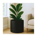 Fox & Fern Large Planter for Indoor or Outdoor, Matte Black, 14.6 Inch | UV & Frost Resistant, 70% Lighter than