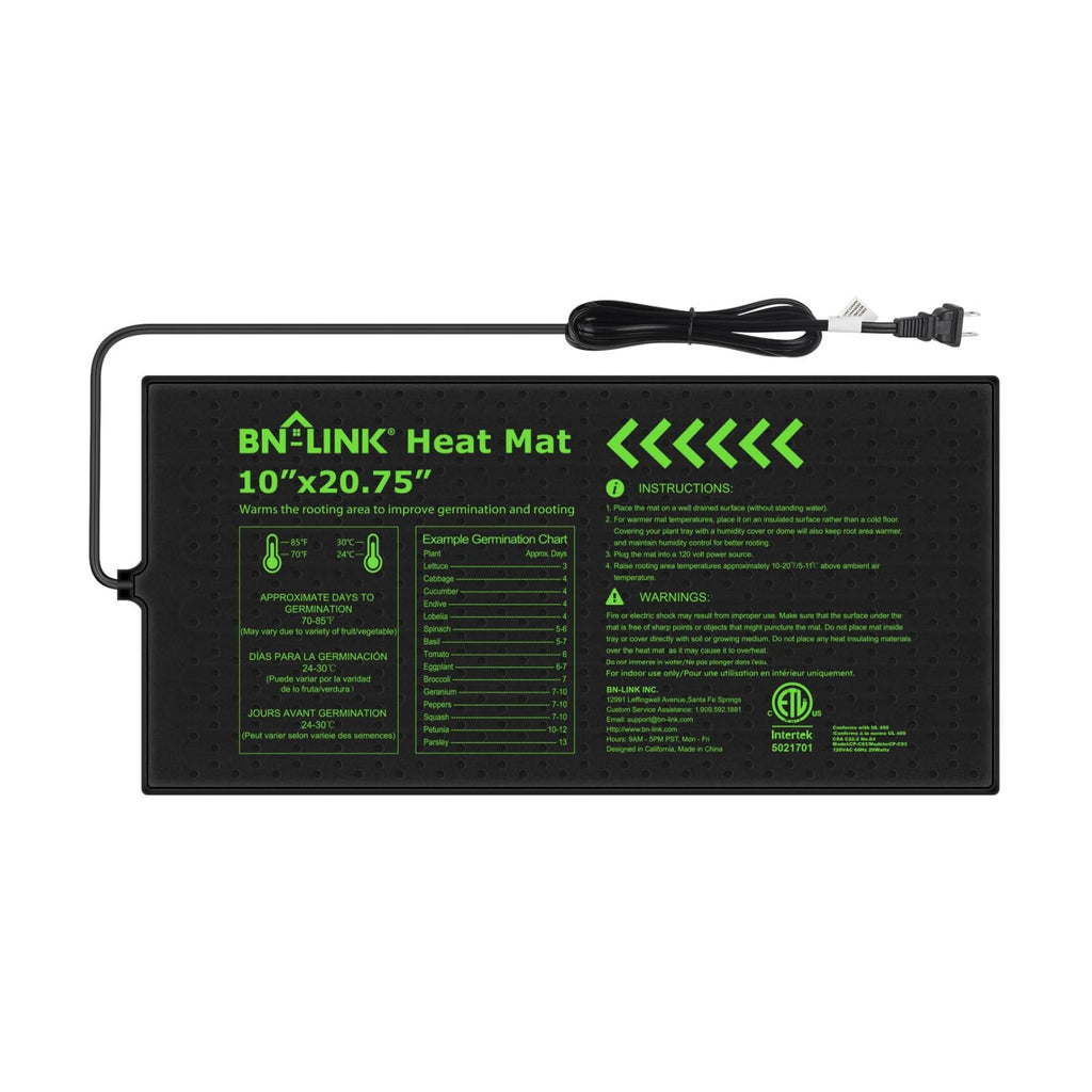 BN-LINK 10" x 20.75" Seedling Heat Mat for Seed Starting Plants Germination