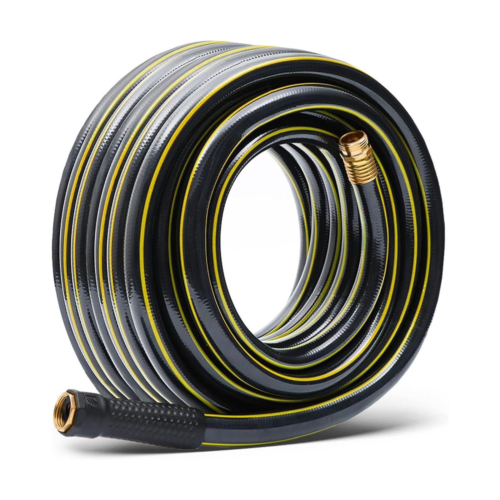 Solution4Patio Long Black Garden Hose 5/8 in. x 50 ft. -Kink Free, No Leaking, Male/Female Fittings -Heavy Duty Durable