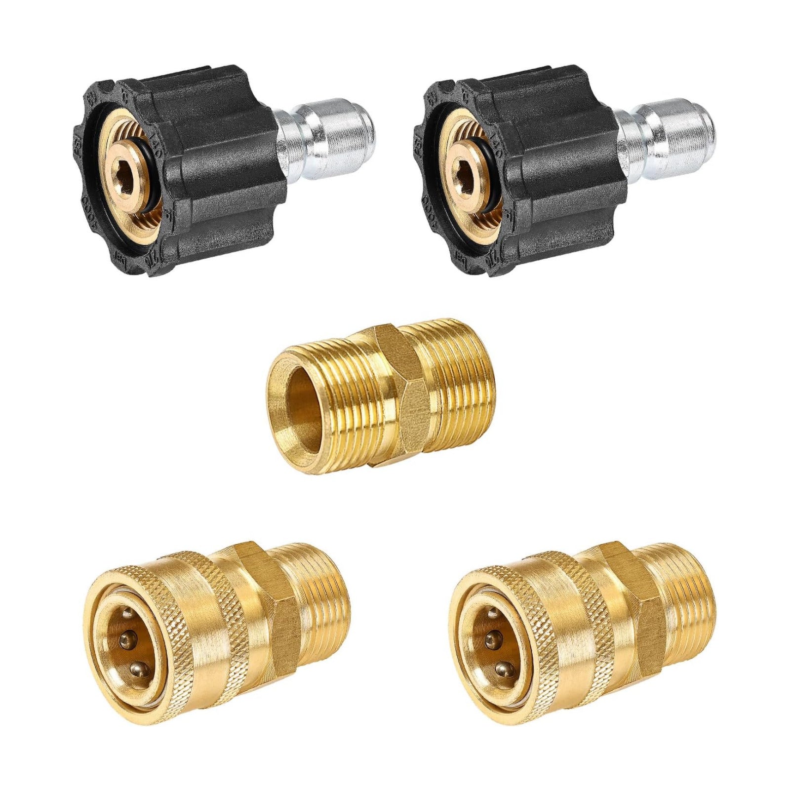 YAMATIC M22 to 3/8 in Pressure Washer Quick Connect Kit, 5000 PSI, 5 Pack | M22-to-3/8 in quick-connect couplers