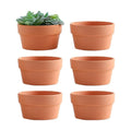 Yishang 6 Inch Terracotta Shallow Planters,Ceramic Flower Clay Plant Pots with Drainage Hole,Unglazed Cactus/succlent