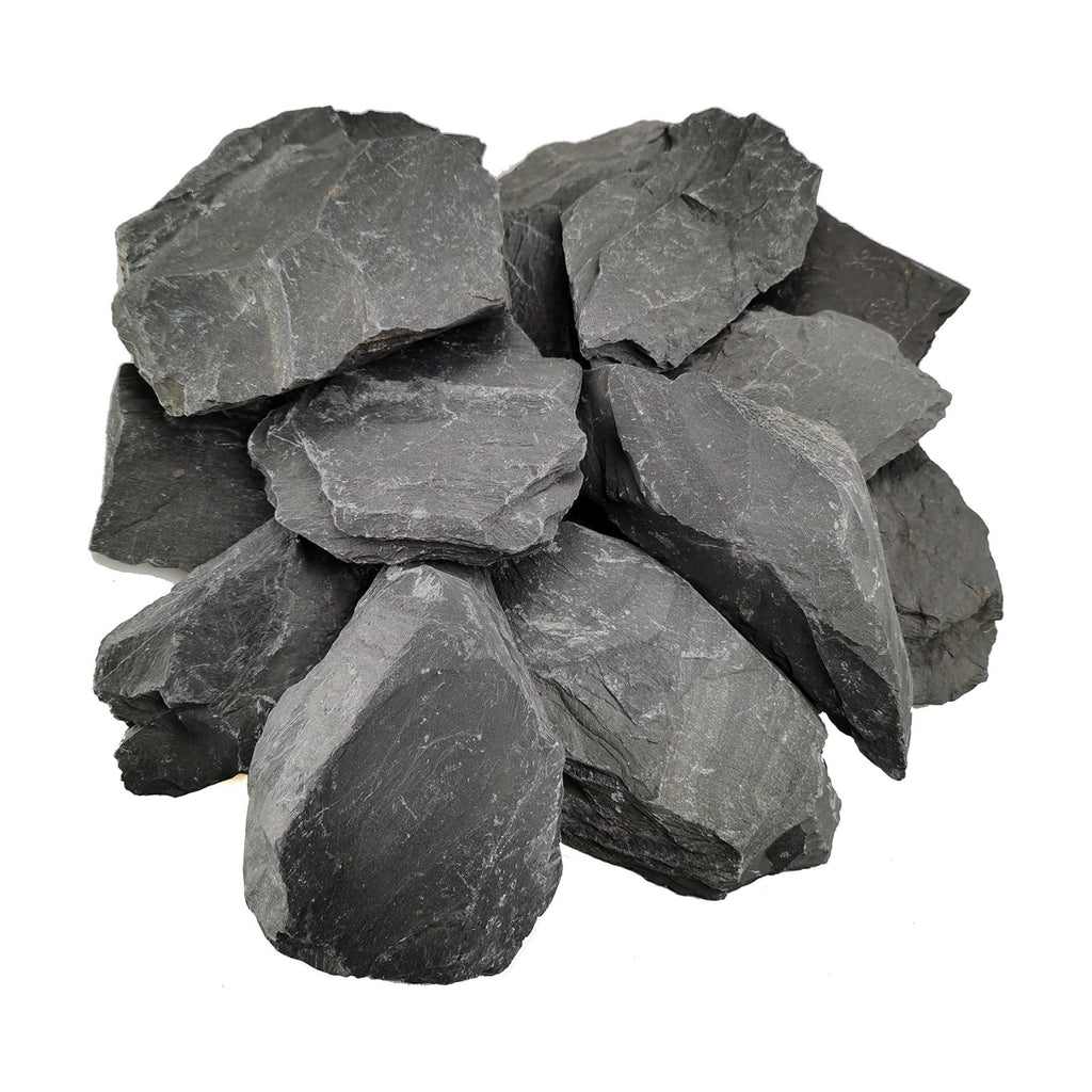 Voulosimi Natural Slate Rocks PH Neutral Stone Perfect Rocks for Aquariums, Landscaping Model,Tank Decoration,Amphibian