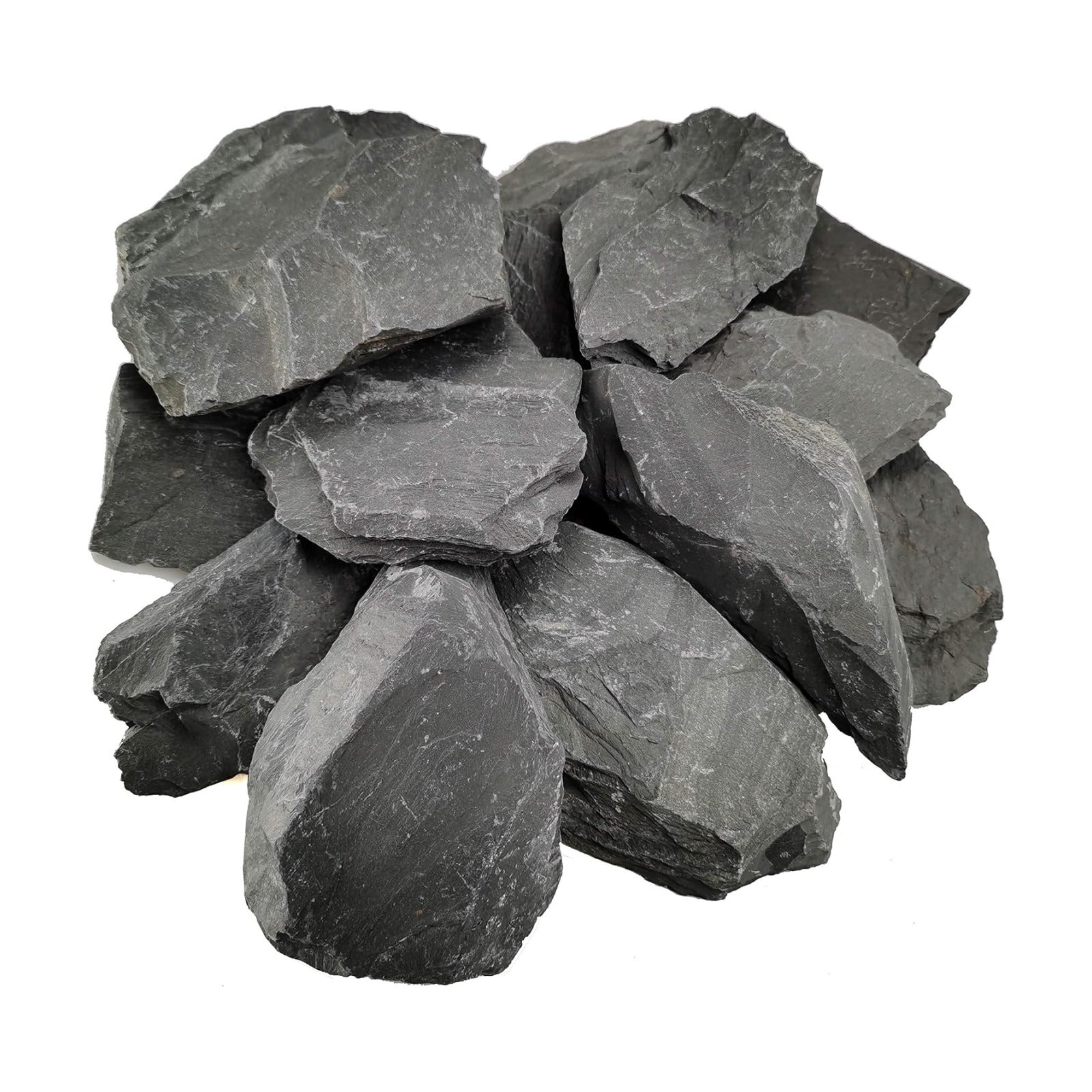 Voulosimi Natural Slate Rocks PH Neutral Stone Perfect Rocks for Aquariums, Landscaping Model,Tank Decoration,Amphibian