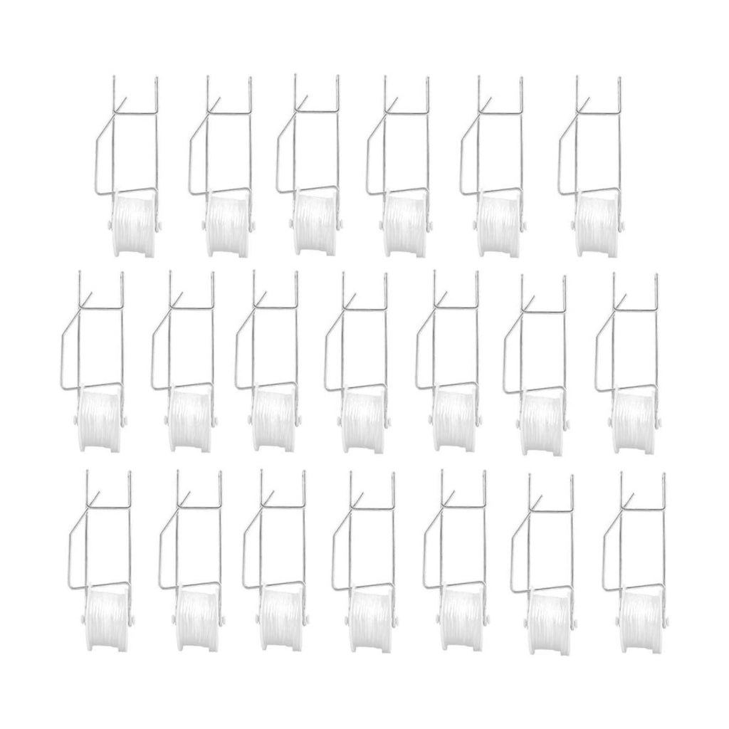 20 Pack Tomato Trellis Roller Hooks with 49.2FT String for Tomato,Plant, Greenhouse,Flower Vine Twine Crop Trellis Kit