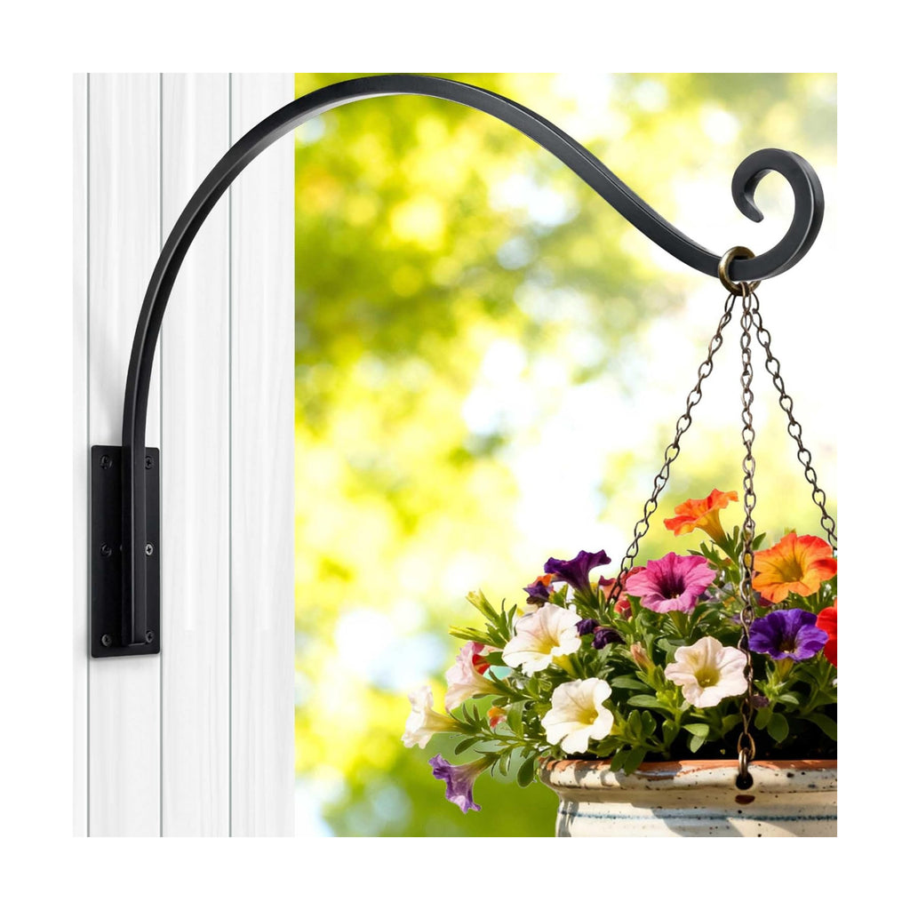 Heavy Duty Plant Hanger Bracket - 22 Inch 100Lbs Outdoor Wall Mount Hook | Rust-Resistant Metal Hook,Easy