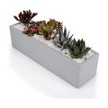 15 Inch Grey Rectangular Cement Planter Concrete Succulent Planter Windowsill Box