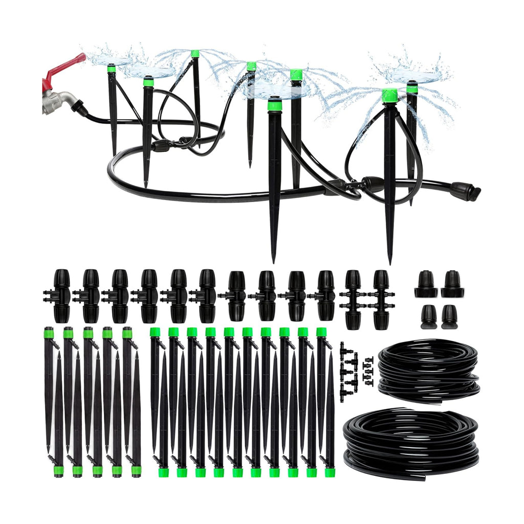 Drip Irrigation System Kit for Garden Watering, Sprinkler, 100 ft | For Garden, Yard, Raised Beds, Plants, Lawn, with