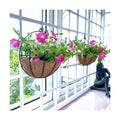 Shoplala Wall Hanging Planter for Outdoor (2 Pack, 10 Inch) Black Metal Hanging Flower Basket for Plants, Wall Planters