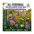 All Perennial Wildflower Seed Mix – 18 Species, 1/4 lb Covers 500 Sq Ft, Non-GMO, Pollinator Friendly, Blooms Year