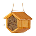 Mason Bee House Wax Coated Bee Hotel, Pollinator House,Natural Handmade Wooden Mason Bee Hotel for Pollinating Bees