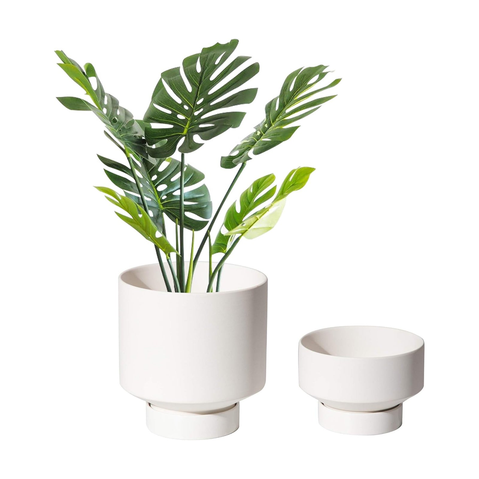 UBEE Plant Pot for Indoor Plants | 5.43 + 4.61 Inch Ceramic Flower Pot | Small Planter Pots with Drainage Hole and