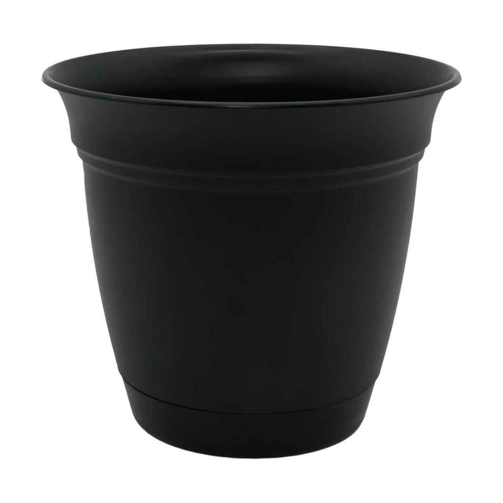The HC Companies Eclipse Round Planter with Saucer - Outdoor & Indoor Plant Pot with Drainage Holes - Lightweight