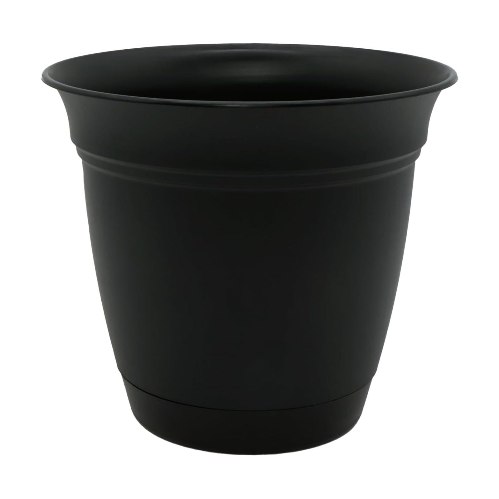 The HC Companies Eclipse Round Planter with Saucer - Outdoor & Indoor Plant Pot with Drainage Holes - Lightweight