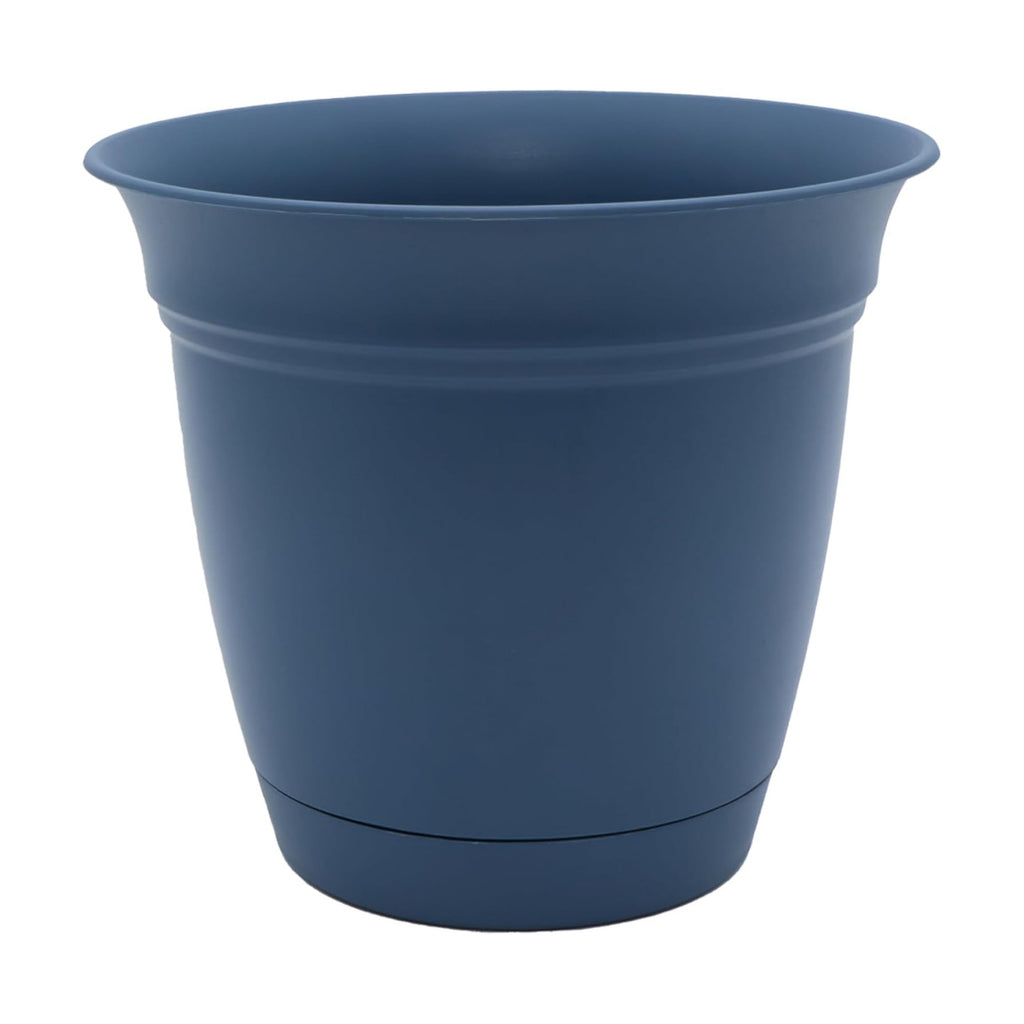 The HC Companies Eclipse Round Planter with Saucer - Outdoor & Indoor Plant Pot with Drainage Holes - Lightweight