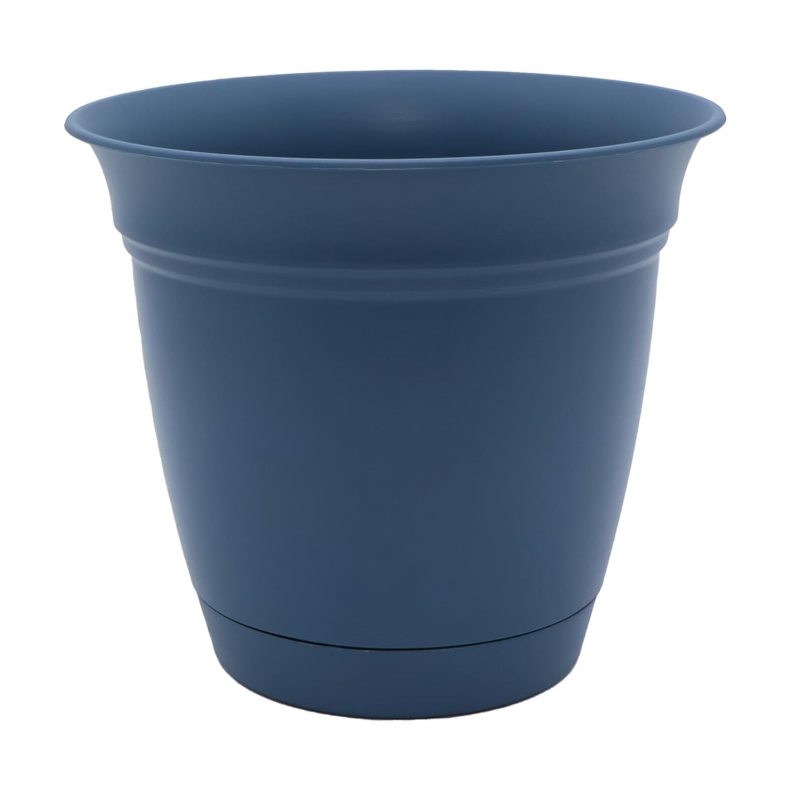 The HC Companies Eclipse Round Planter with Saucer - Outdoor & Indoor Plant Pot with Drainage Holes - Lightweight