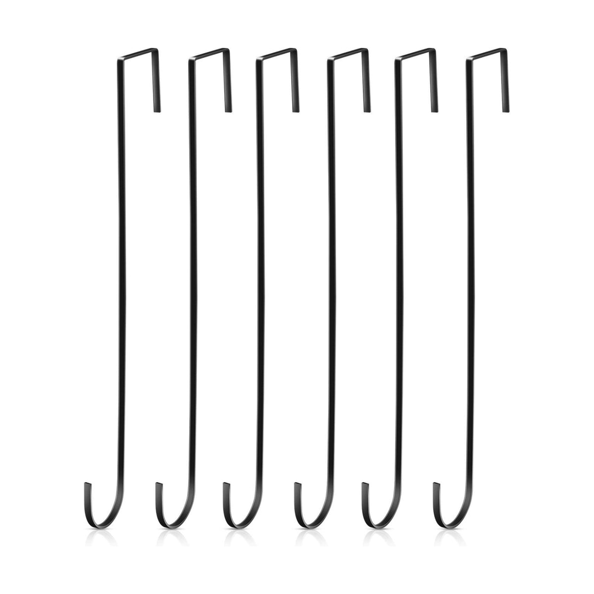 Hotop 6 Pcs 15" Over The Door Hooks Wreath Hanger for Front Door,Black