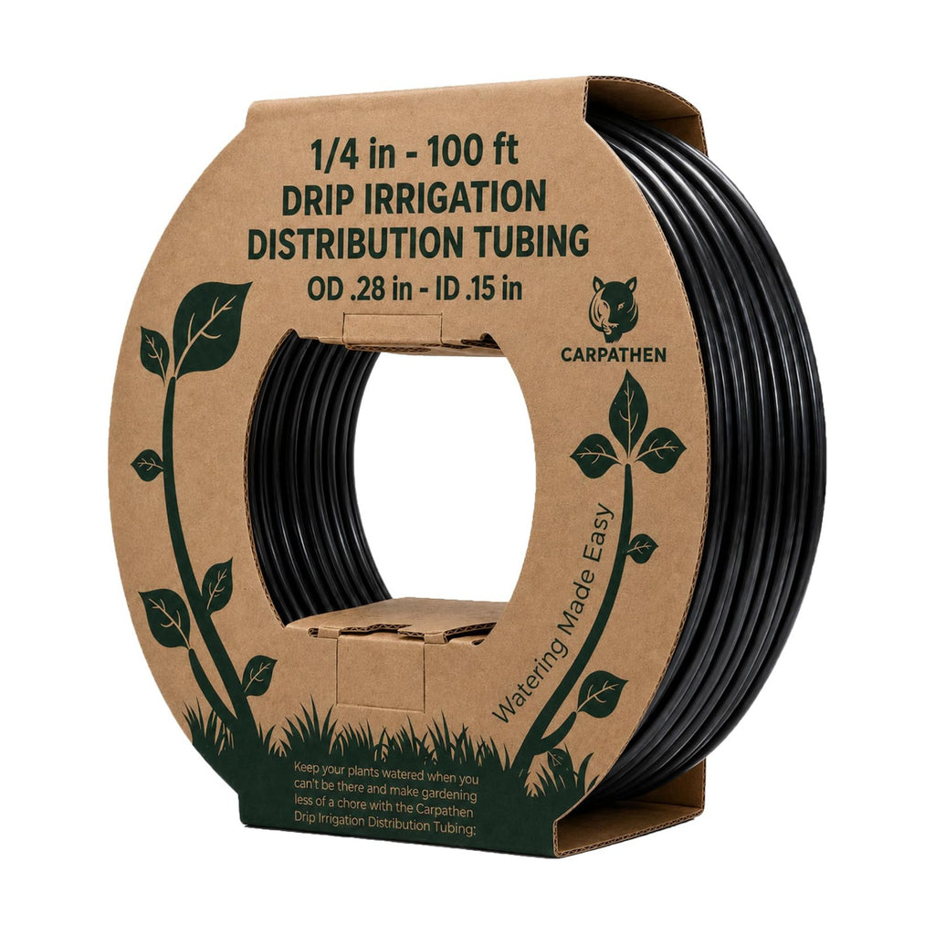 1/4" Irrigation Tubing Parts for Drip Irrigation Watering System | 100 ft Drip Irrigation Tubing for Garden Irrigation