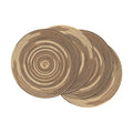 SHACOS Round Braided Placemats 15 inch Set of 4 Variegated Washable Kitchen Table Place Mats Table Mats for Home Wedding Party (Rainbow Brown, 4)